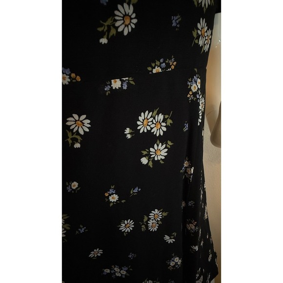Reformation Black Floral Mock Neck Puff Sleeve Mini Dress Size 2 - Picture 10 of 15